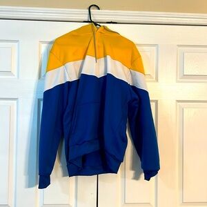 Men’s Multicolor Blue,yellow, and white Hoodie